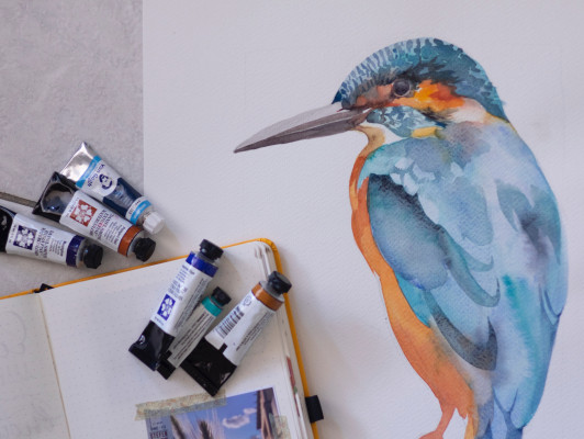 Dieren tekenen met inkt en aquarelverf