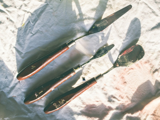 Schilderen met paletmes - geïnspireerd door Mondriaan